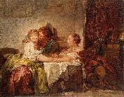 Jean-Honore Fragonard The Captured Kiss, the Hermitage, St. Petersburg oil painting artist